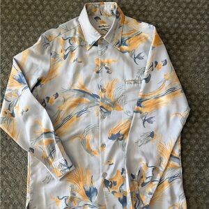 Tori Richard Blue and Orange Abstract Men's Shirt